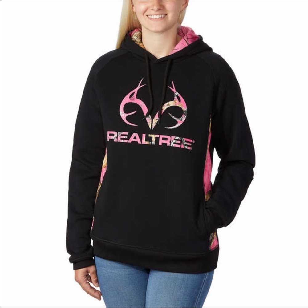 2/$40 NWT RealTree Black/Pink camo hoodie